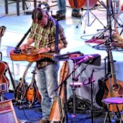 Rob really enjoyed getting out from behind the percussion this year and mixing in up with all of the other instruments.   (photo by Danl Blackwood)