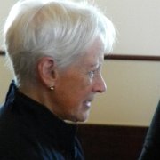 Senator Nancy Landon Kassebaum Baker seems to be thinking, "Let's get this party started!"