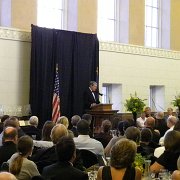 Jim Lehrer begins the induction awards.