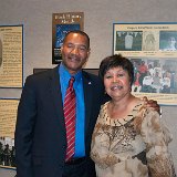General Roosevelt Barfield and his wife, Colonel Patricia Cole-Barfield. Gen. Barfield accepted the Kansas Hall of Fame award on behalf of the 1st Kansas Colored Infantry. He has donated the award for permanent display at the Great Overland Station.