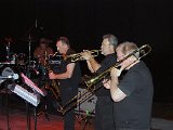Devastating Dinks horn section - John Bolton (sax), Daryl Bachelor (trumpet), and Rod Manges (trombone).